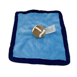 Soft Brown Football Lovey Security Blue Blanket for Replacement, Gift, Comfort